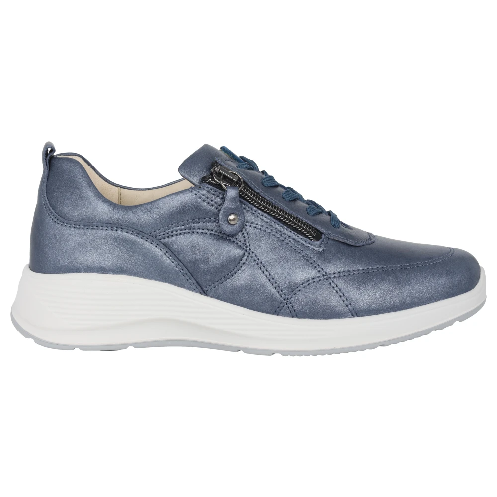 Waldläufer Blauwe Brede Sneakers voor Vrouwen Dames Schoenen