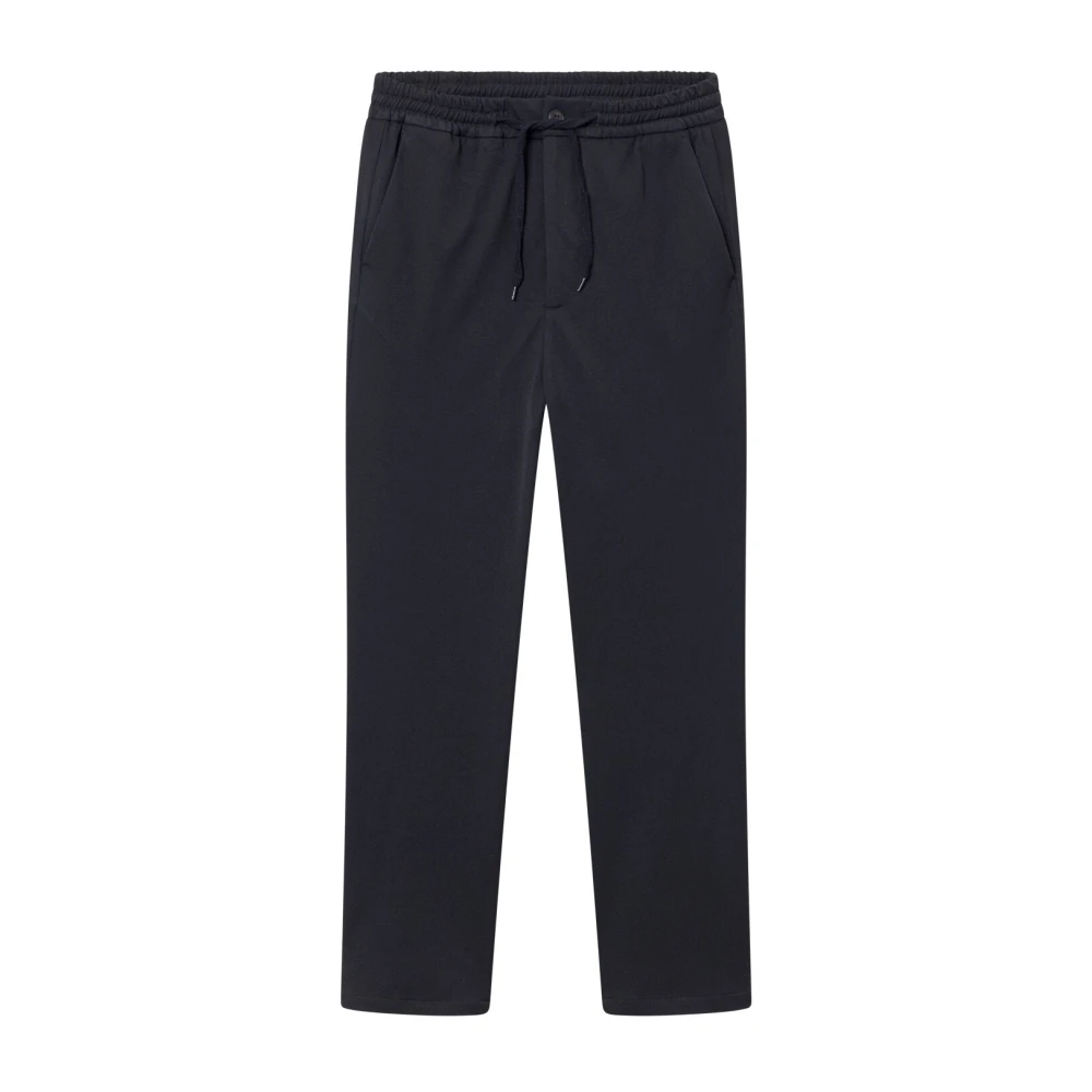 Les Deux Mannelijk Blauw Broeken Heren, W34 L32, Katoen, Taps Toelopende Broek Met Trekkoord