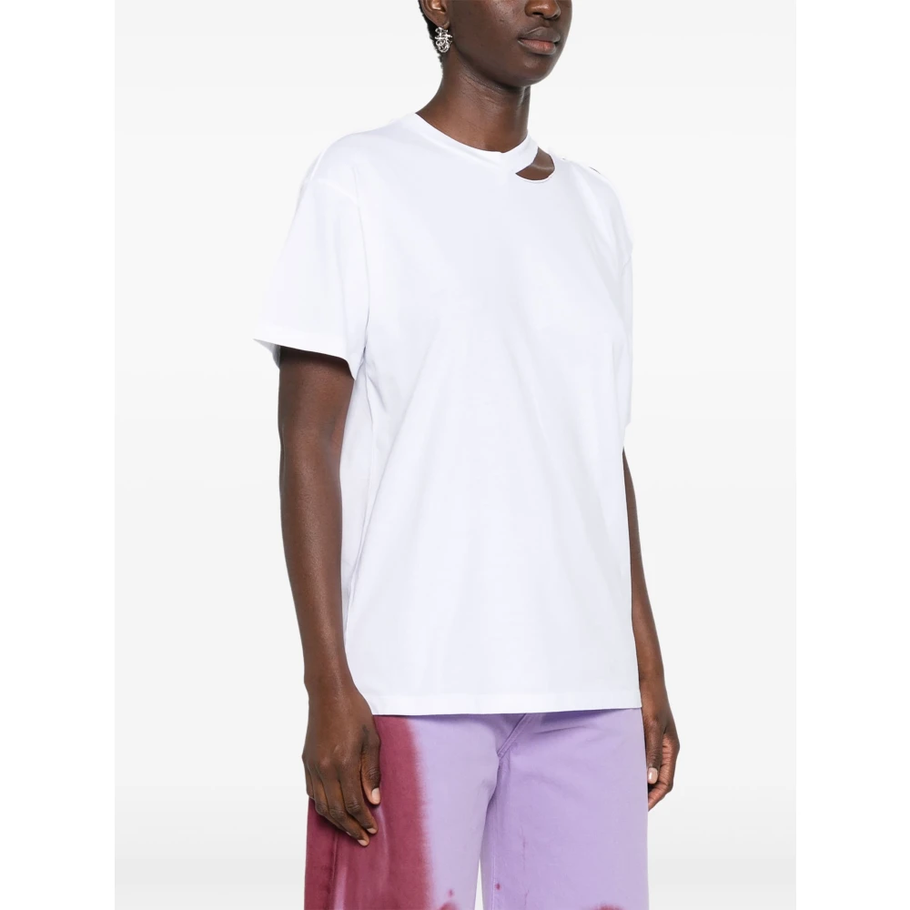 MM6 Maison Margiela Casual katoenen T-shirt White Dames