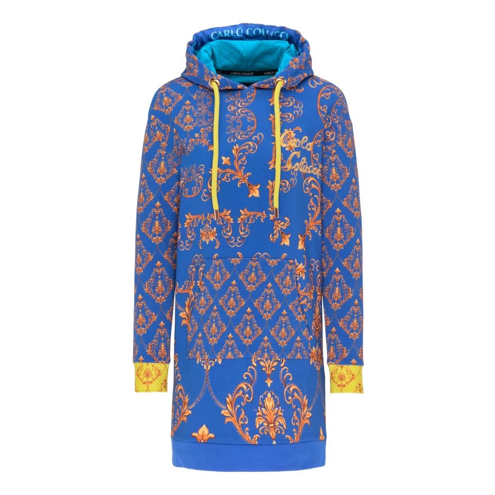 Carlo Colucci Women's Blue Hoodies, Xs, Sweat Dress