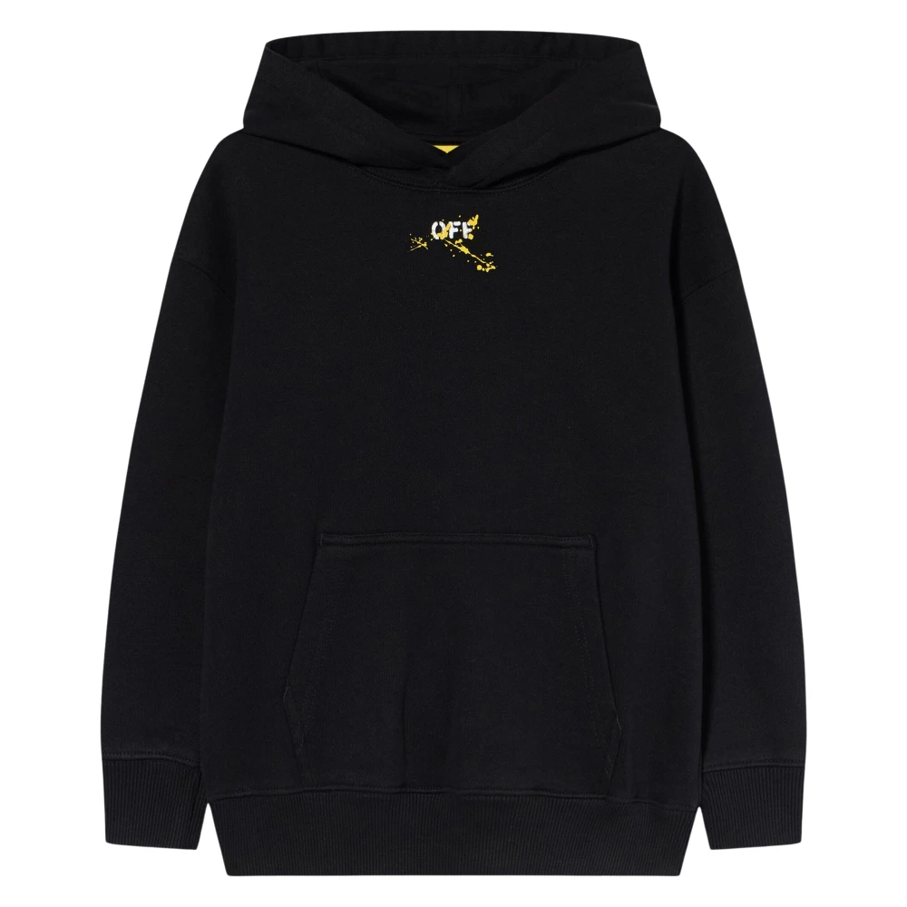Off White Men's Black/White Diagonal Splat Hoodie