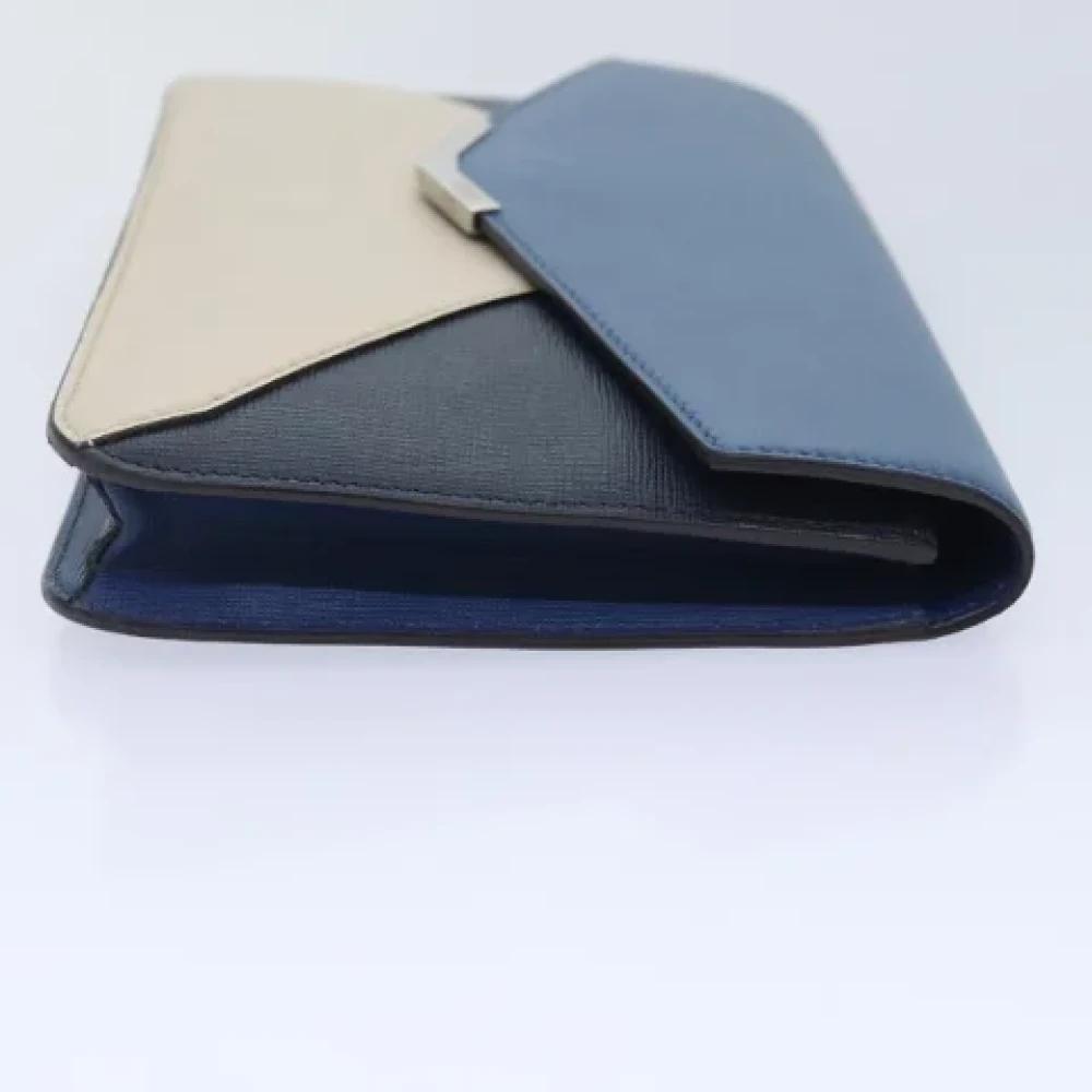 Fendi Vintage Pre-owned Leather clutches Blue Dames