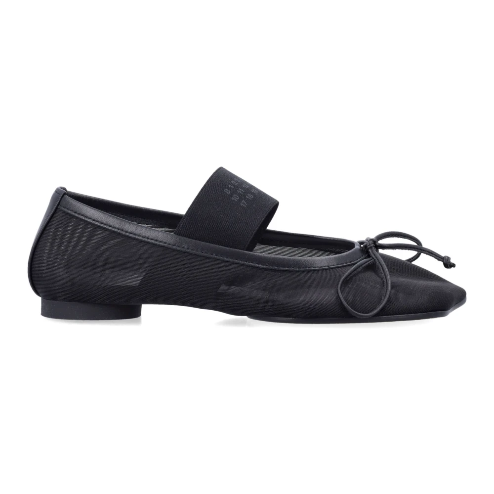 Mm6 Maison Margiela Vrouw Zwart Schoenen Dames, 39 Eu, Katoen, Anatomic Numeric Ballerinas