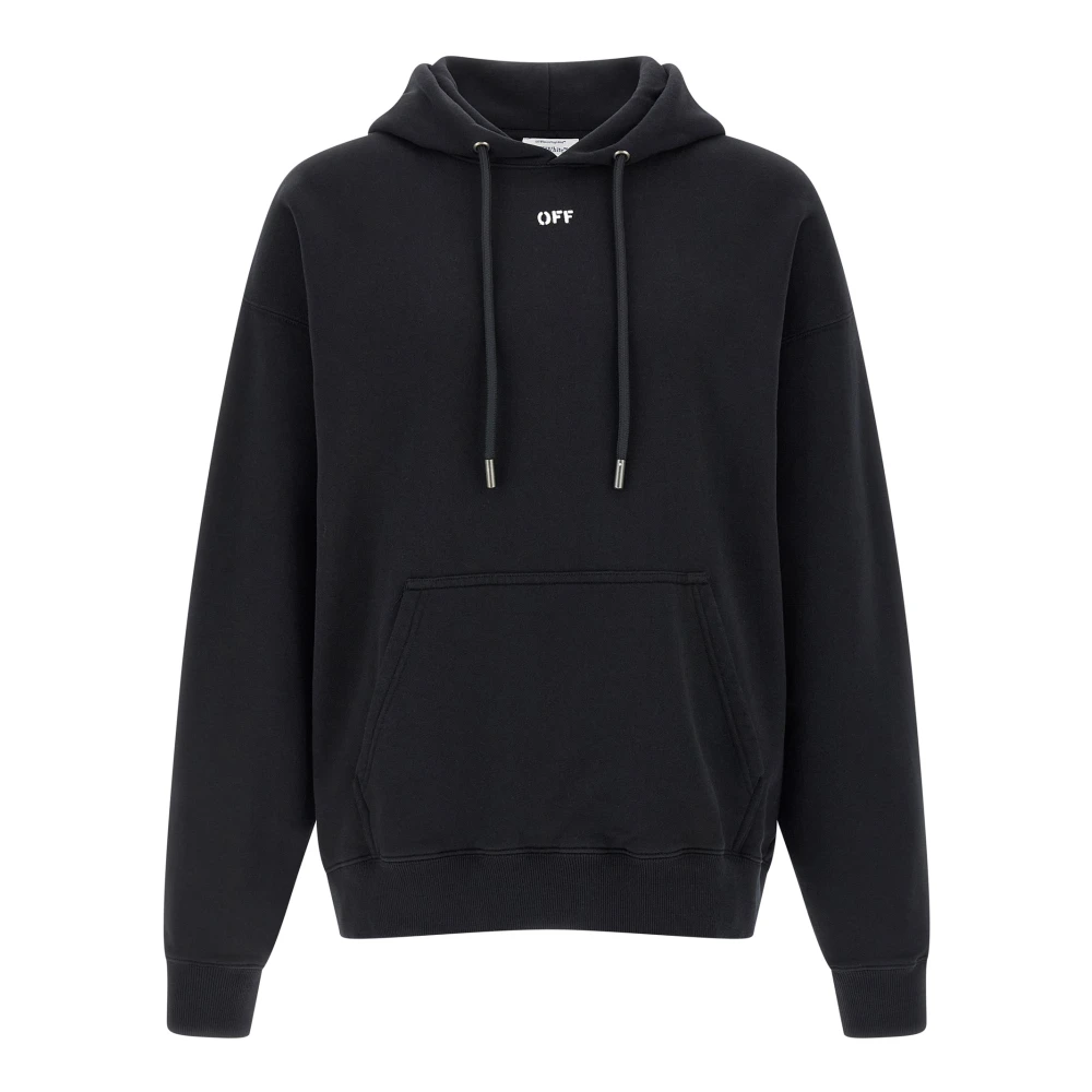 Off White Men's Black Brushed Cotton Hoodie - Hoodies - Xl - Sweatshirts & Hoodies