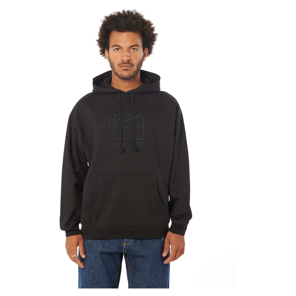 Rassvet Logo Hoodie Gebreid met Voorzak Black Heren