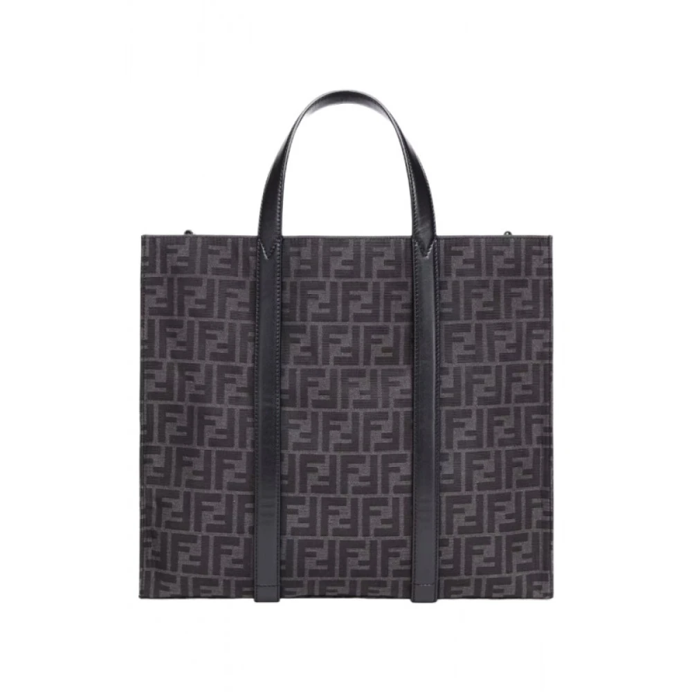Fendi Jacquard Shopper Tas met FF Motief Black Heren