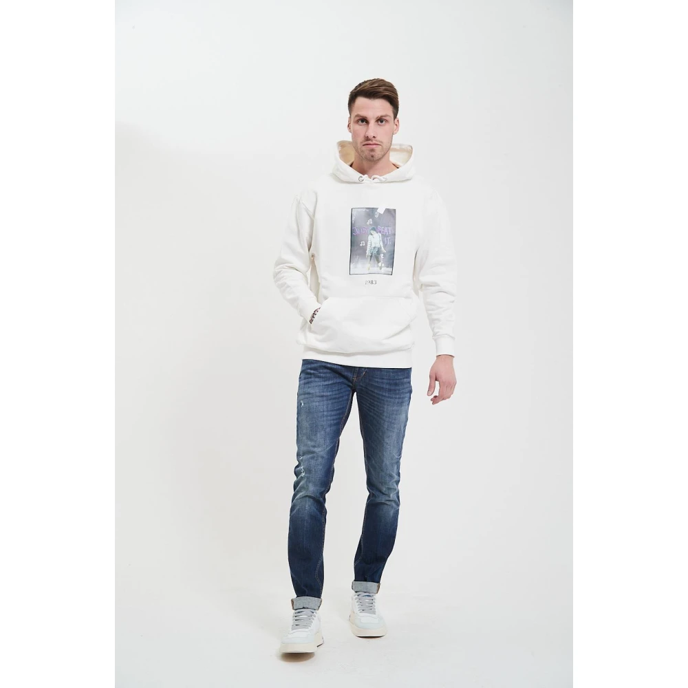 Throwback Klassieke Hoodie White Heren