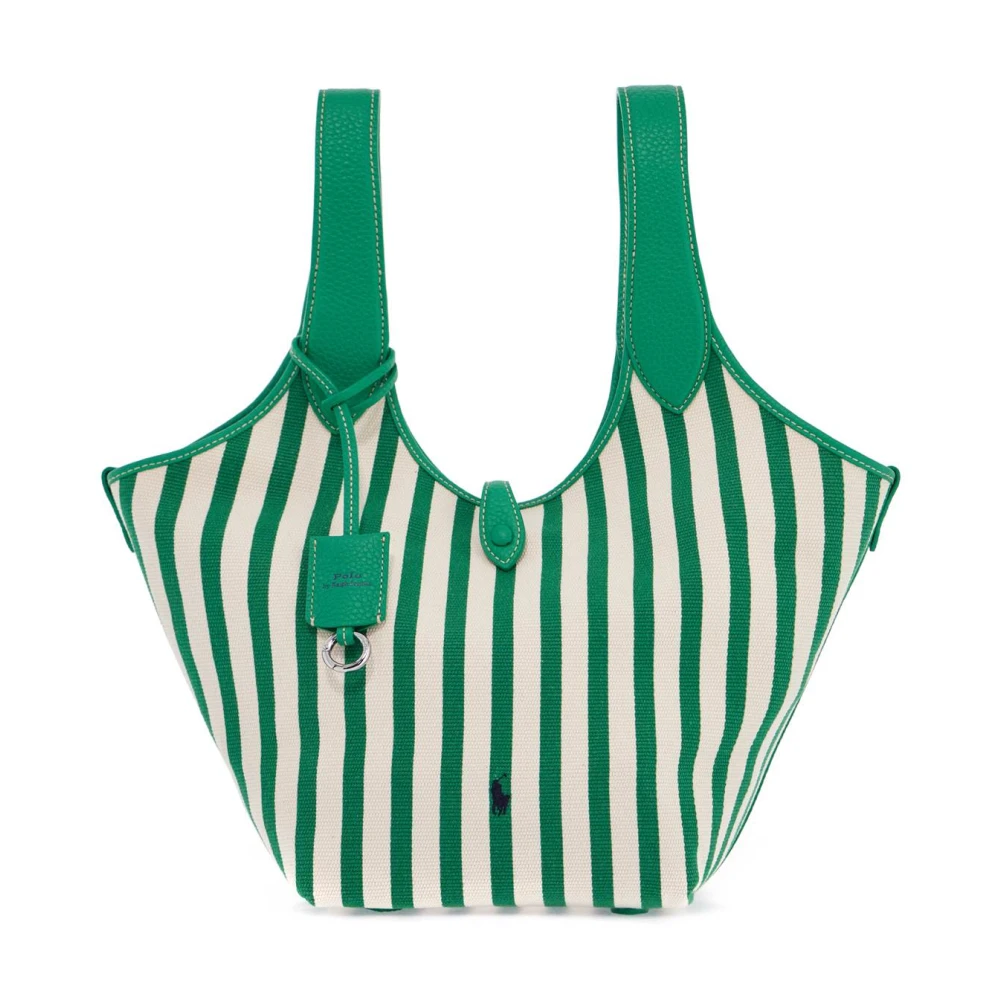 Polo Ralph Lauren Gestreepte Play Tote Tas Green Dames