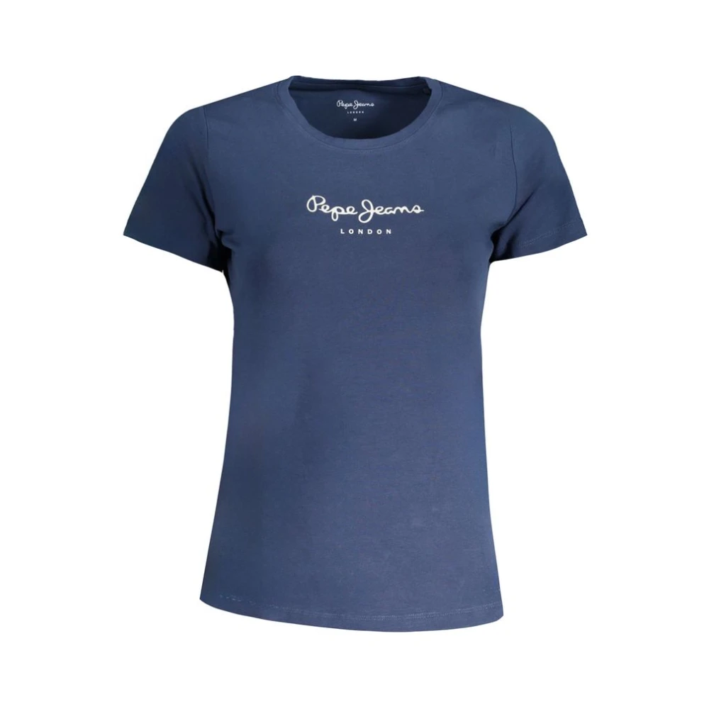 Pepe Jeans Blue Cotton Logo Print T-Shirt - Female - T-Shirts - Blue - Xs - Tops - Image 5
