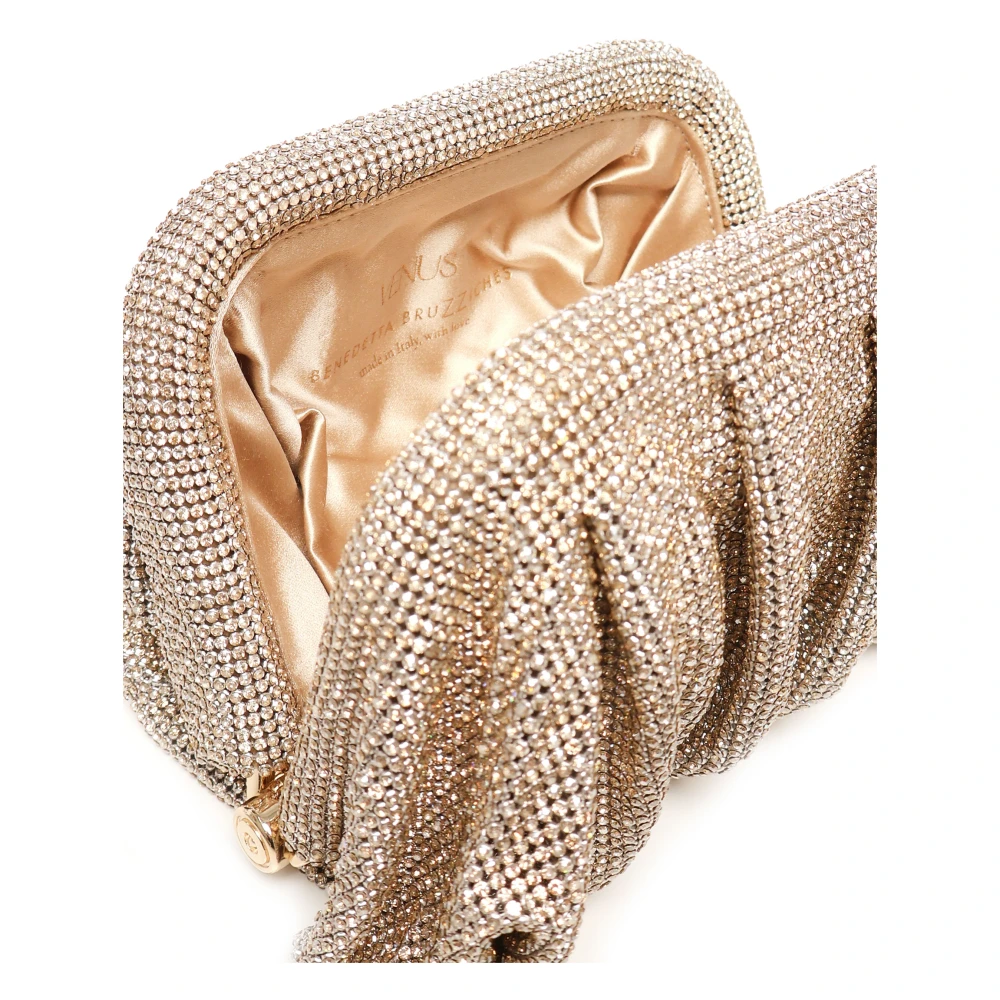 Benedetta Bruzziches Gouden Mesh Clutch met Kristaldecoraties Yellow Dames