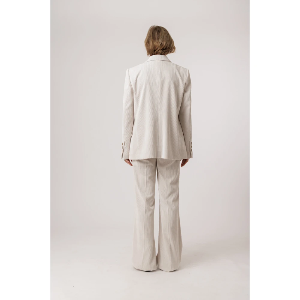 LUISA CERANO Corduroy Blazer met Revers Kraag Beige Dames