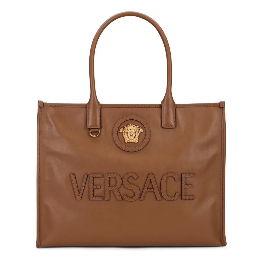 Versace Women's Brown Shopping Bags, One Size, Tote Bag