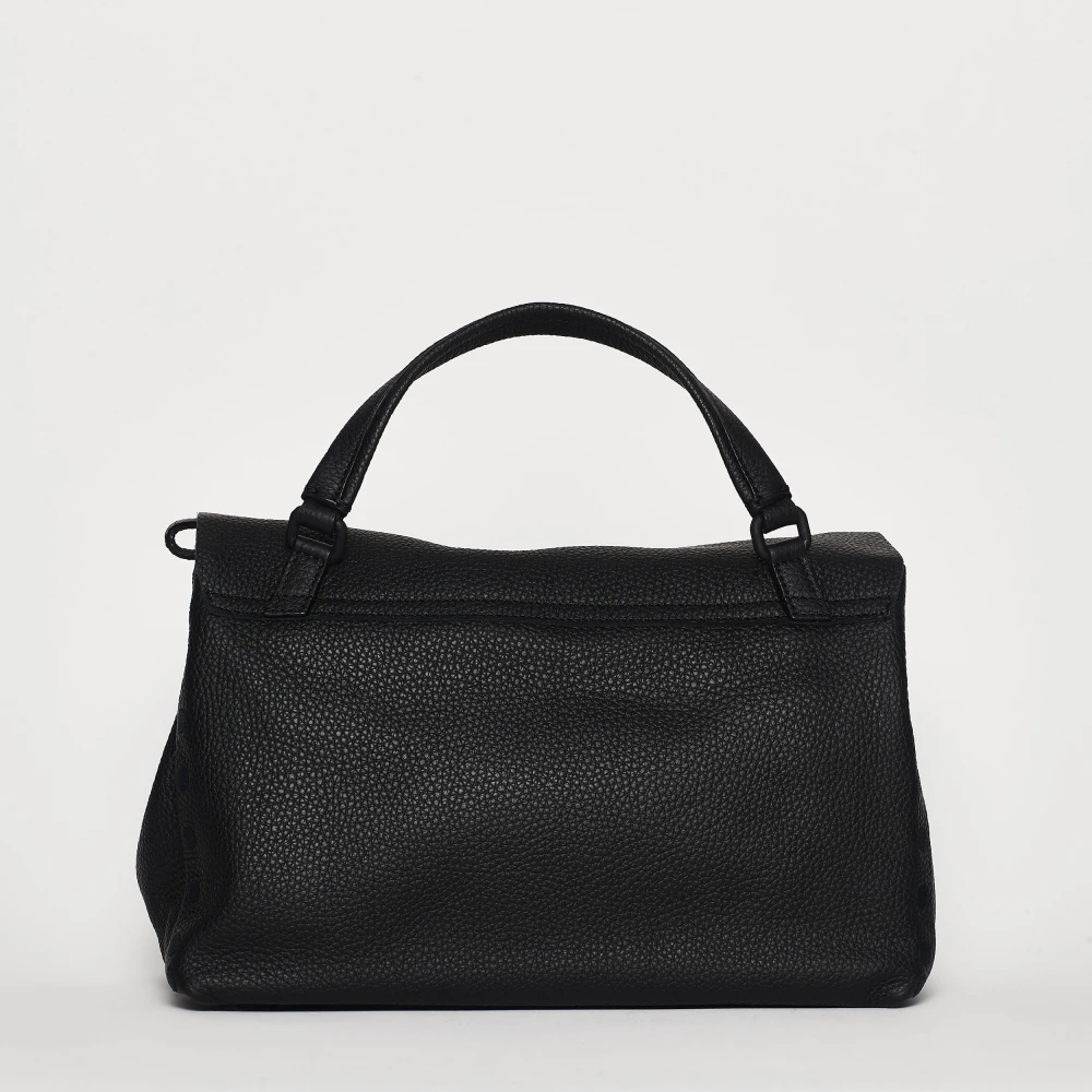 Zanellato Zwarte leren schoudertas Black Dames