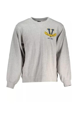 Grå Crewneck Tröja Avslappnad Passform