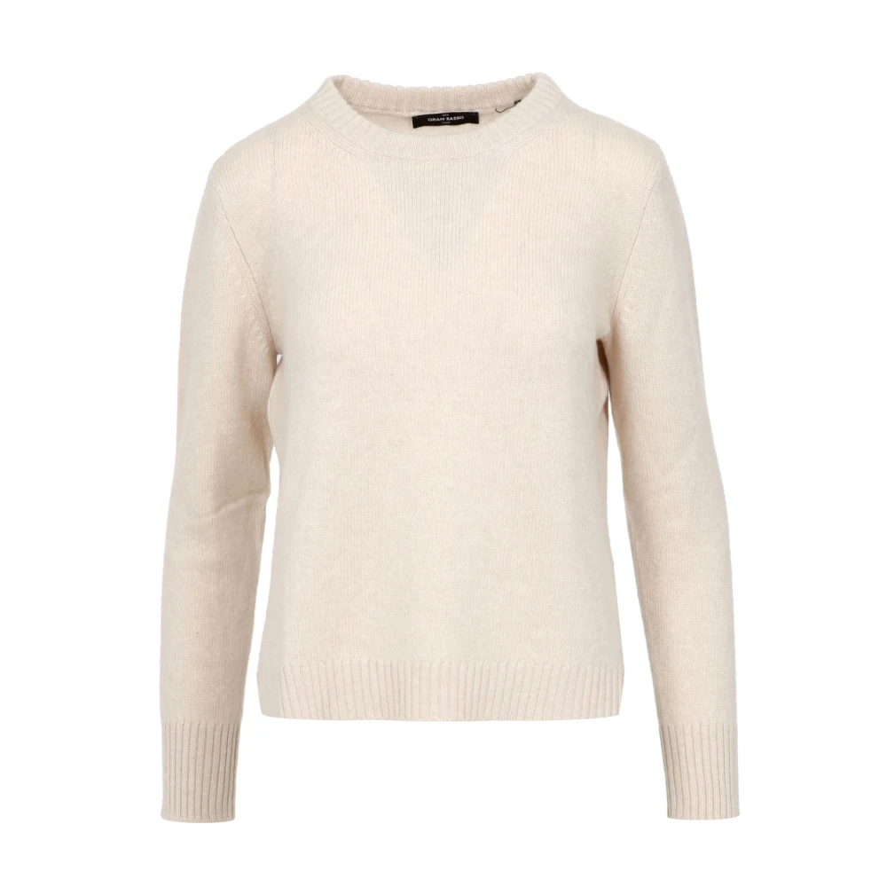 Gran Sasso Kasjmier Ronde Hals Trui Beige Dames