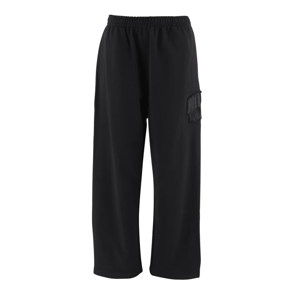 Billionaire Men's Black Cotton Trousers With Logo - Wide Trousers - L - Trousers