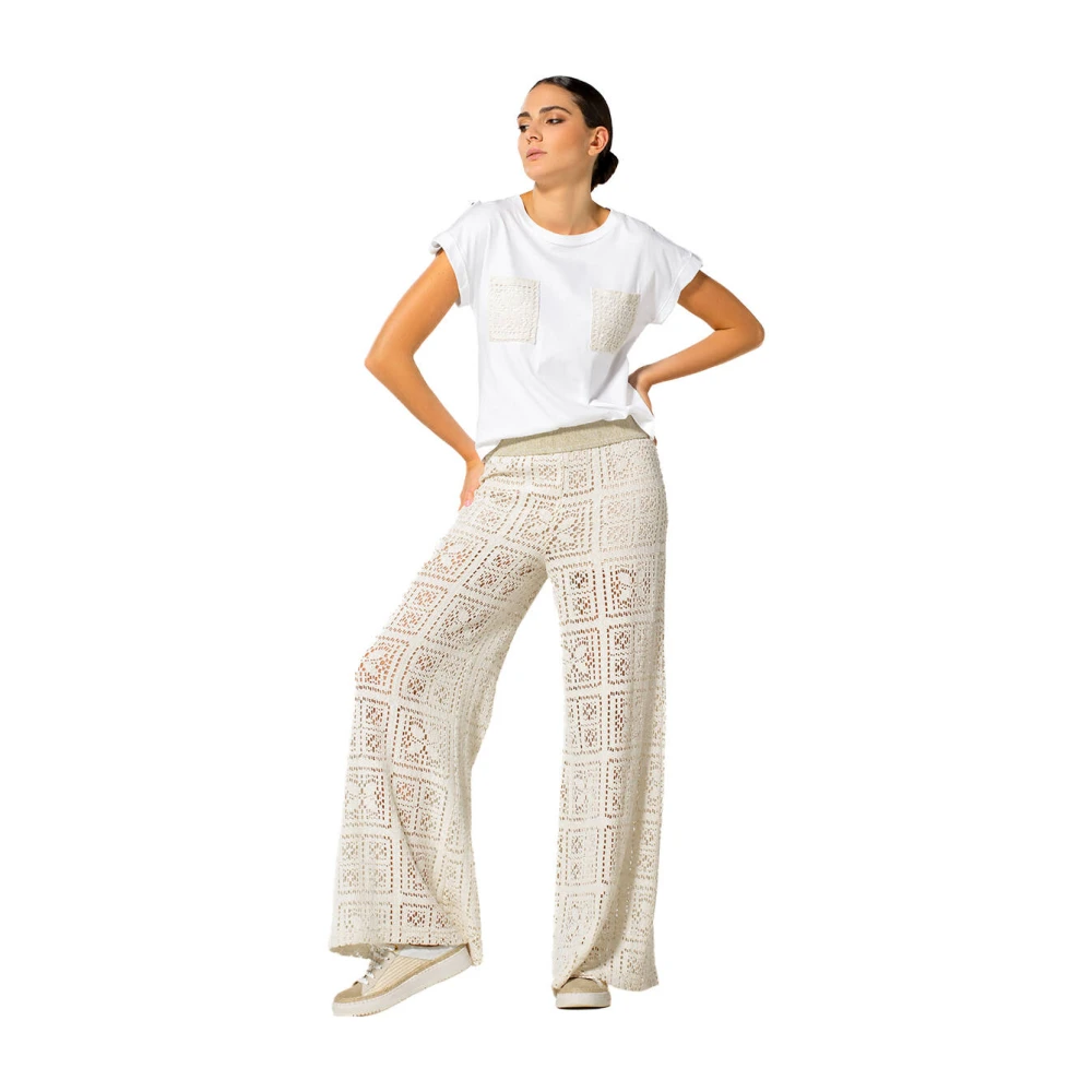 Caroline Biss Elegante Broek 1556 Broek Beige Dames