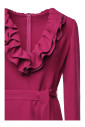 magenta-jurk-van-zijde-met-ruches