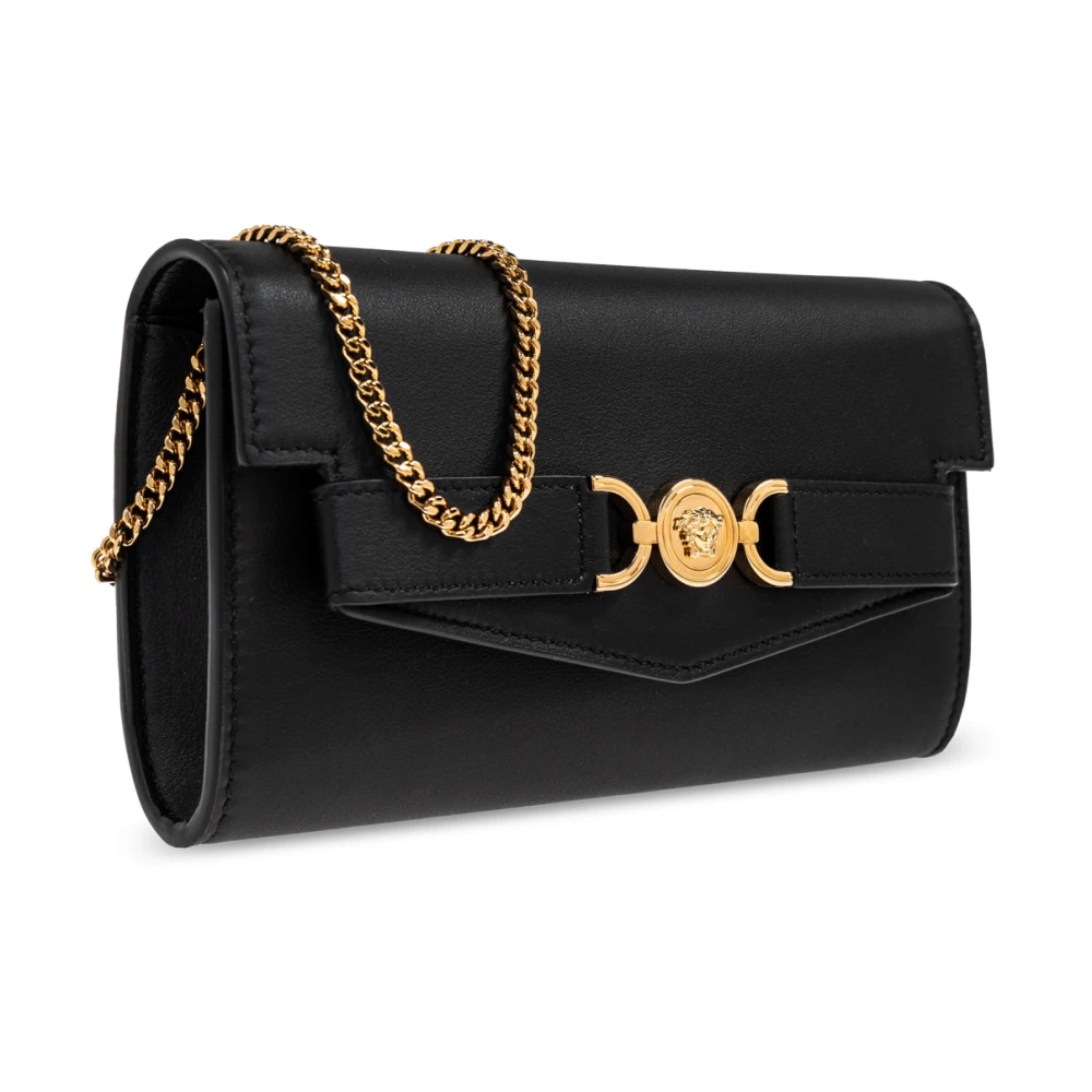 Versace Leren portemonnee Black Dames