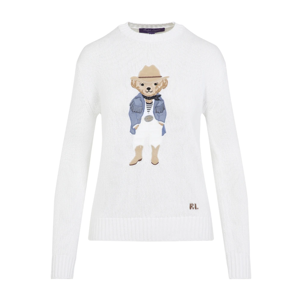 Ralph Lauren Bear Long Sleeve Pullover Beige Dames