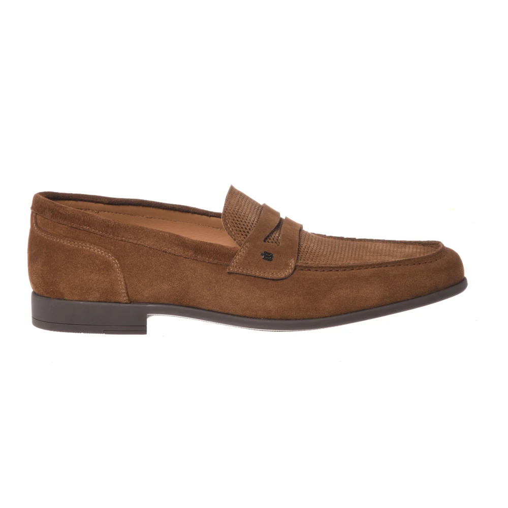Baldinini Brown Loafers, Male, 9 Uk, Printed Suede Loafer