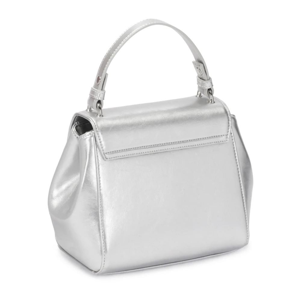 Kazar Zilveren handtas koffer met handvat en riem Gray Dames
