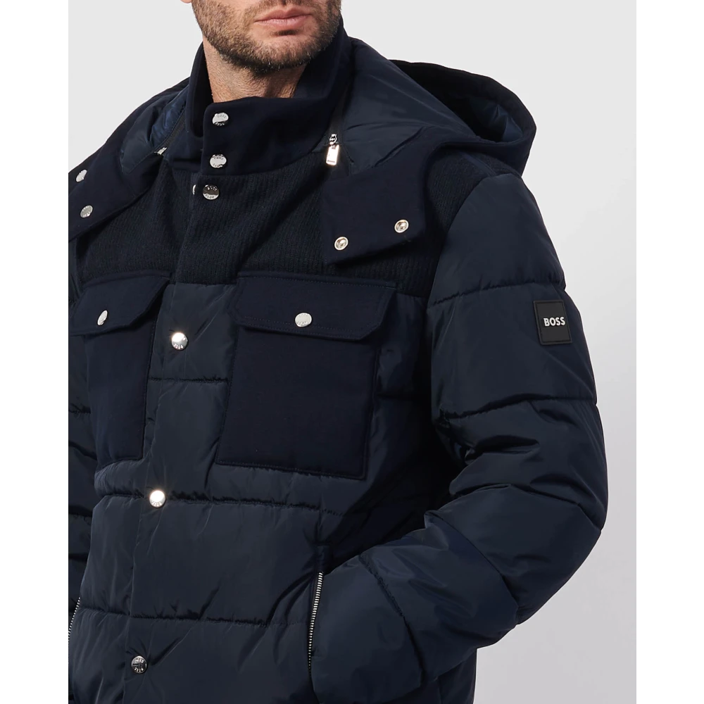 Hugo Boss Blauwe waterafstotende herenjas Blue Heren
