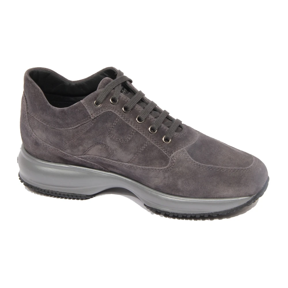 Hogan Women's Gray Sneakers, 7 Uk, Dark Grey Suede Interactive Shoe