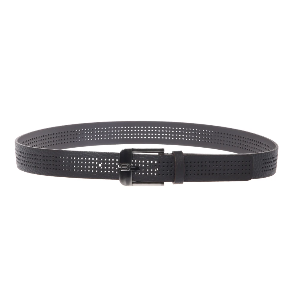 Baldinini Men's Brown Perforated Tumbled Leather Belt - Belts - 90 Cm - Accessories