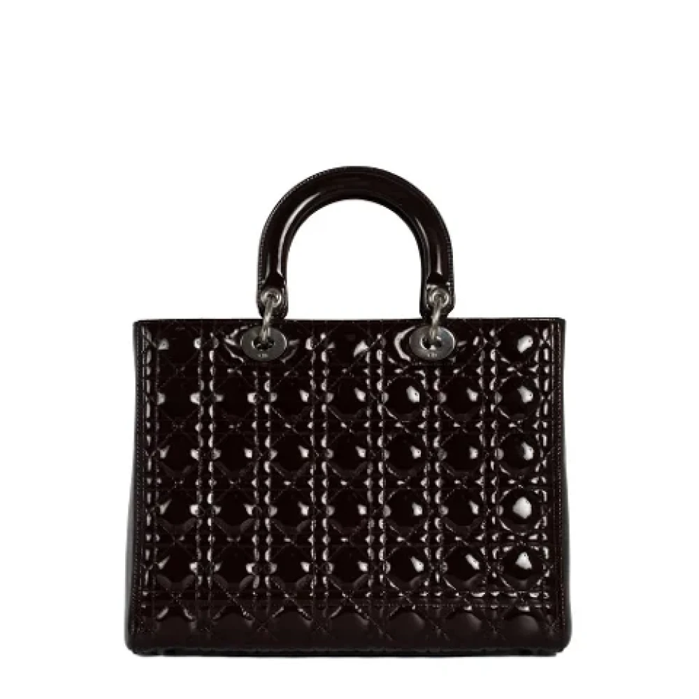 Dior Vintage Pre-owned Leather dior-bags Purple Dames