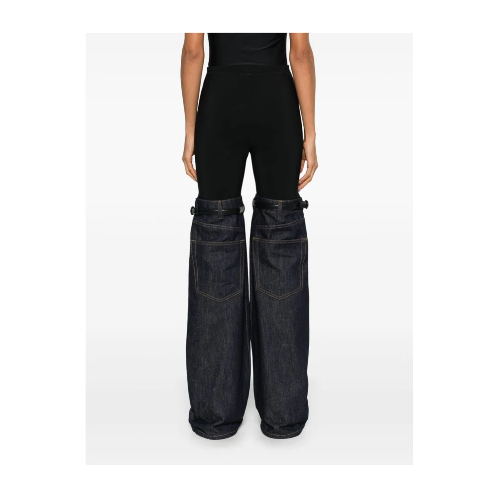 Coperni Wijde Denim Panel Jeans Black Dames