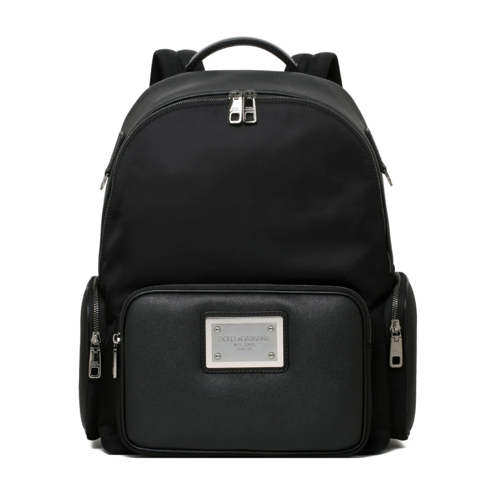 Dolce & Gabbana Men's Black Backpack With Nylon And Calfskin