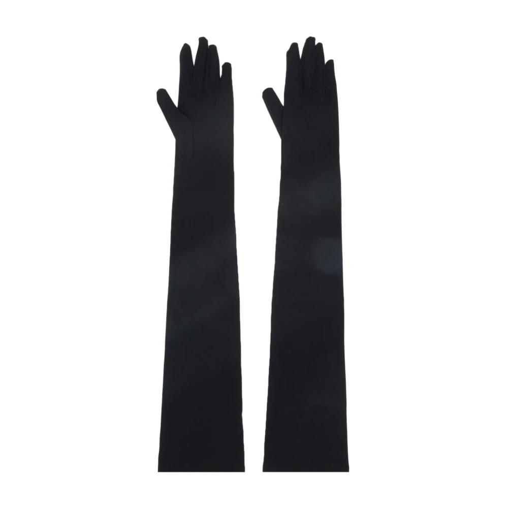 Dolce & Gabbana Zwarte Lange Handschoenen Black Dames