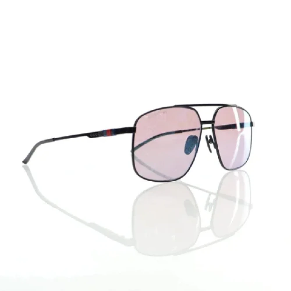 Gucci Vintage Pre-owned Metal sunglasses Black Dames