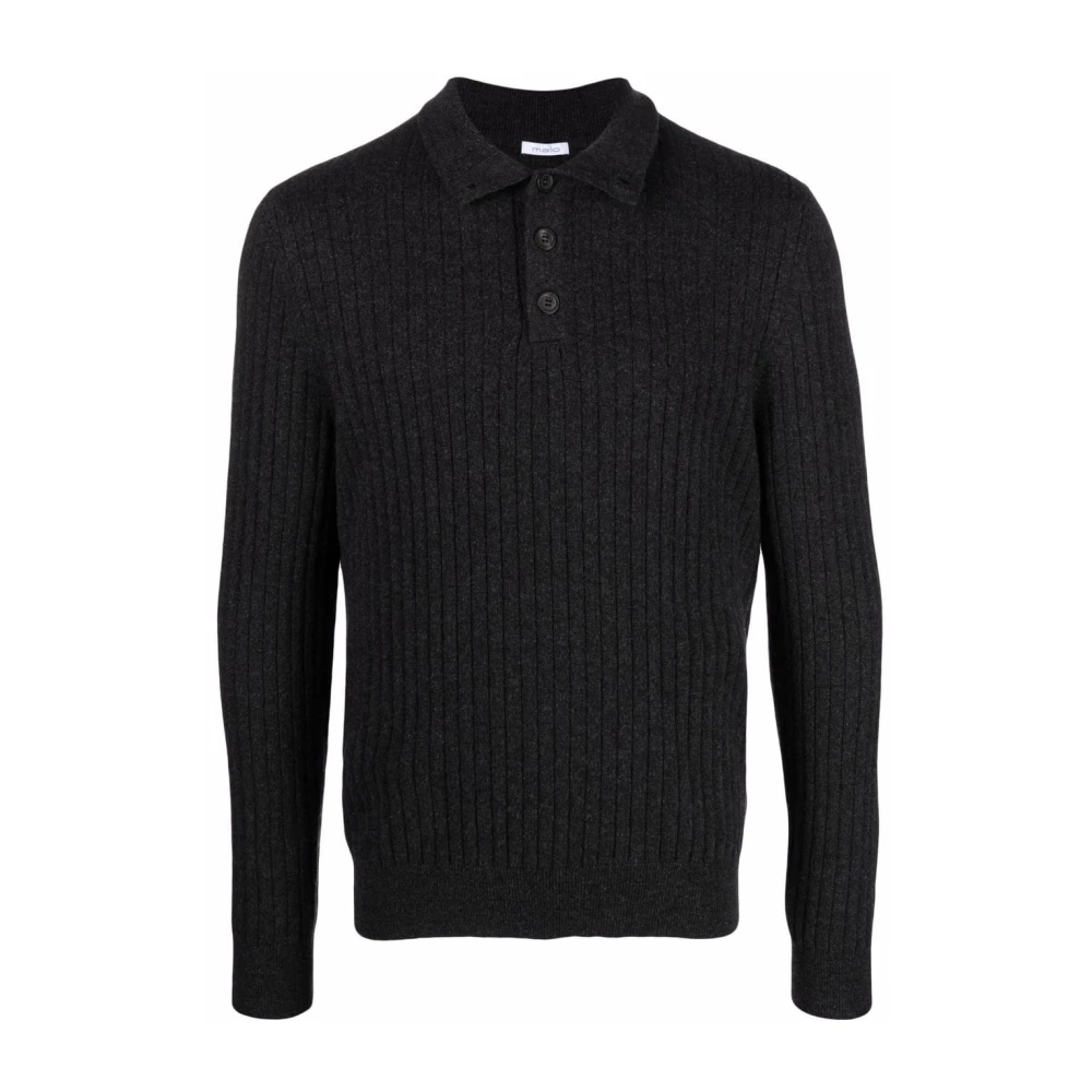 Malo Zwarte Cashmere Casual Sweater Black Heren