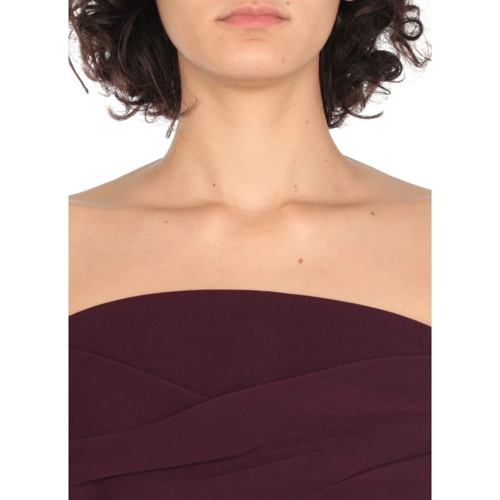 Solace London Paarse Boothalsjurk met Drape Purple Dames