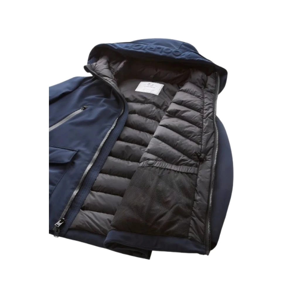 Woolrich Soft Shell Parka Melton Blauw Blue Heren