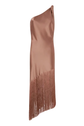 Kiwi Satin Fringe Dress