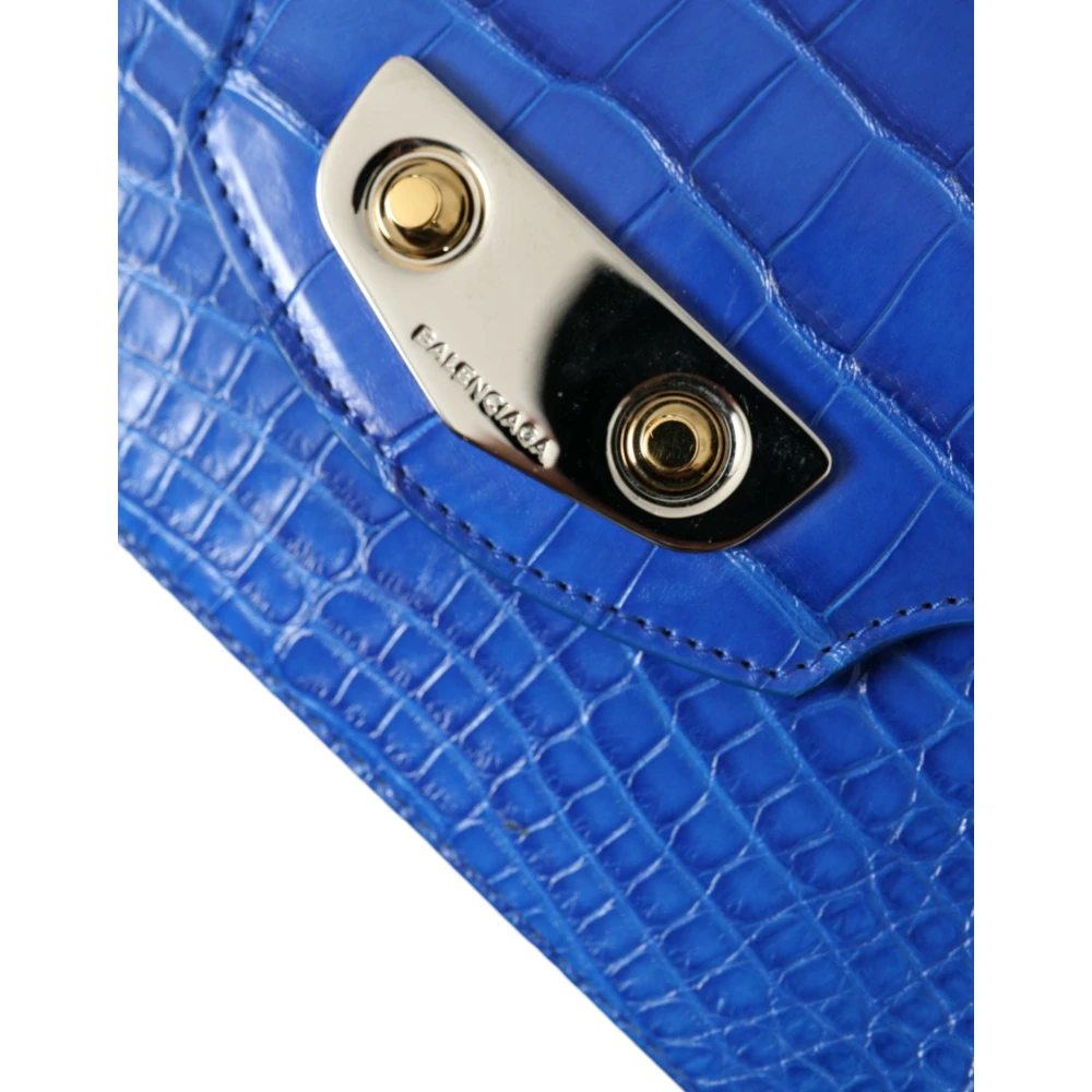 Balenciaga Elegante blauwe schoudertas van alligatorleer Blue Dames