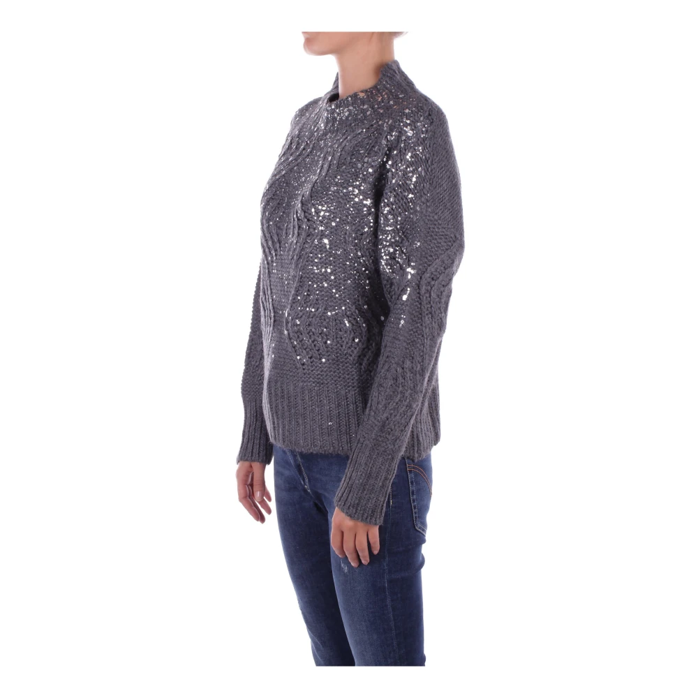 H2O Metallic Detail Sweater Antraciet Gray Dames