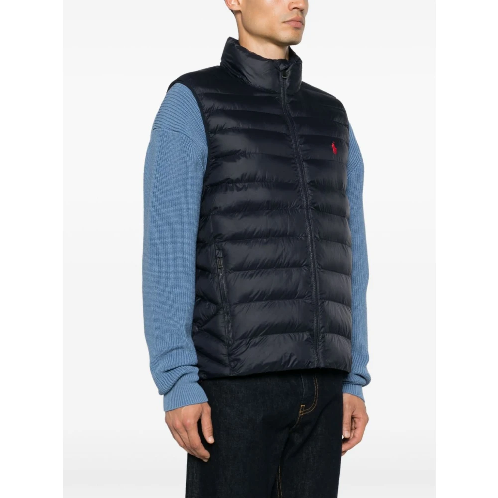 Ralph Lauren Gewatteerd Vest met Hoge Kraag Blue Heren