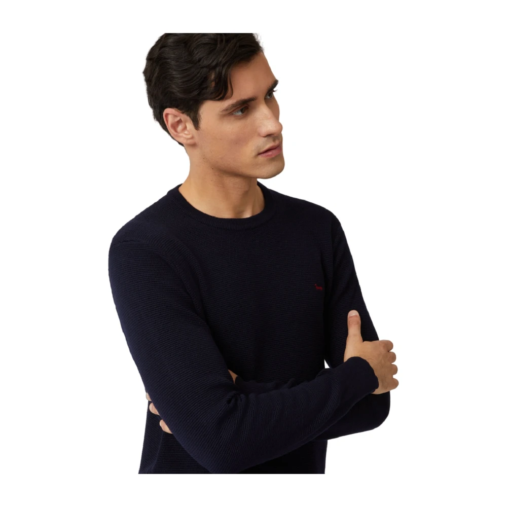Harmont & Blaine Blauwe Crew Neck Wollen Trui Blue Heren