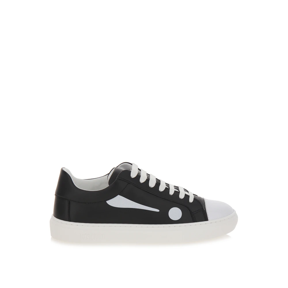 Moschino Symbool Sneakers Contrast Dames Schoenen Zwart