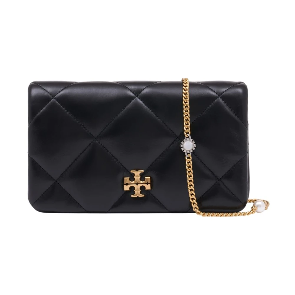 Tory Burch Women's Black Kira Diamond Quilt Charm Crossbody