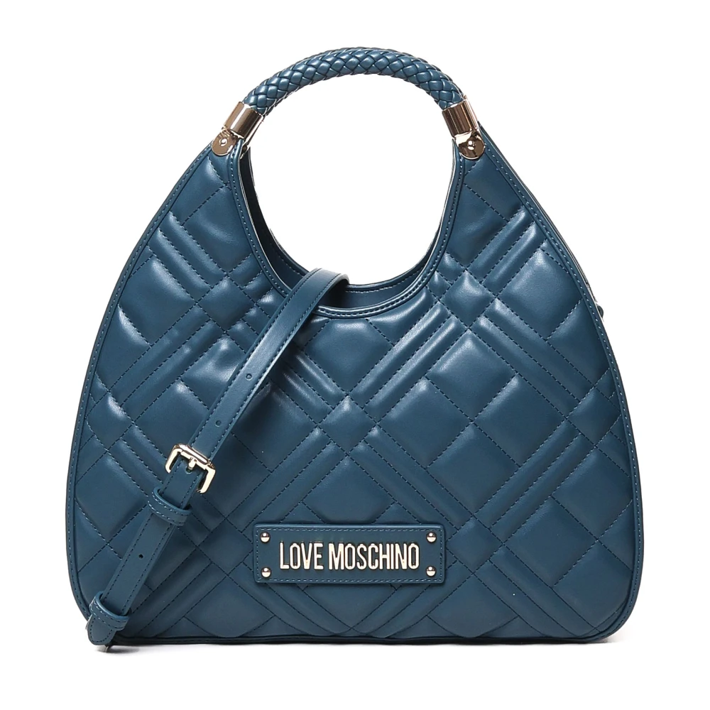 Love Moschino Groene Gewatteerde Handtas met Afneembare Band Green Dames