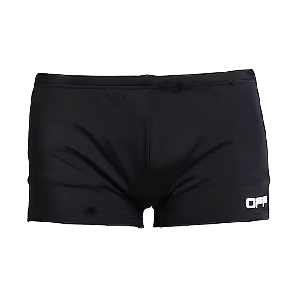 Off White Mannen Boxer Kostuum met Logo Print Black Heren