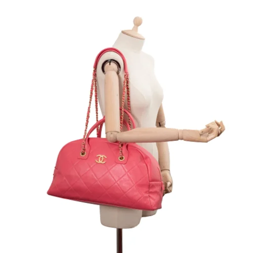 Chanel Vintage Pre-owned Leather handbags Pink Dames