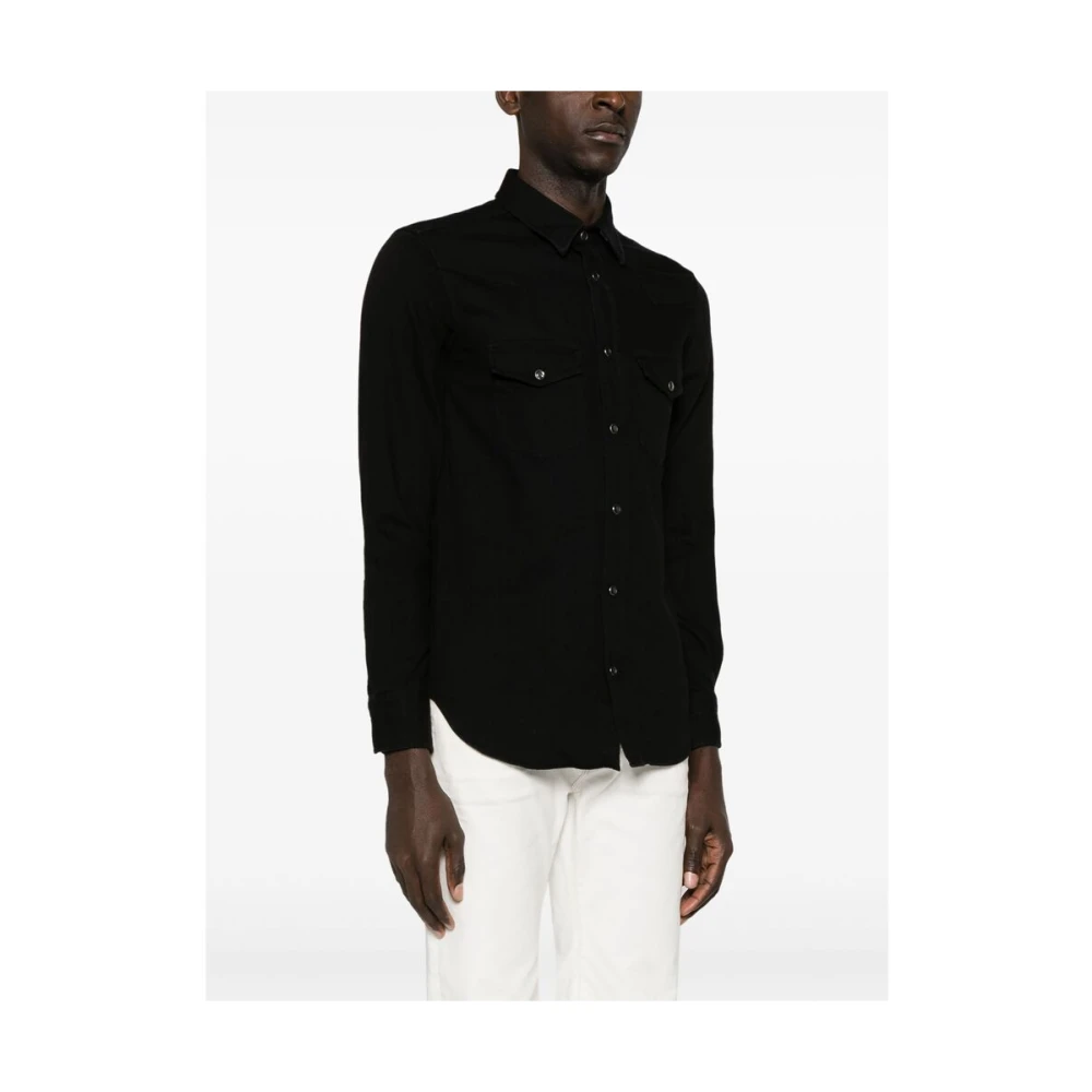 Tom Ford Zwarte Western Denim Overhemd Black Heren