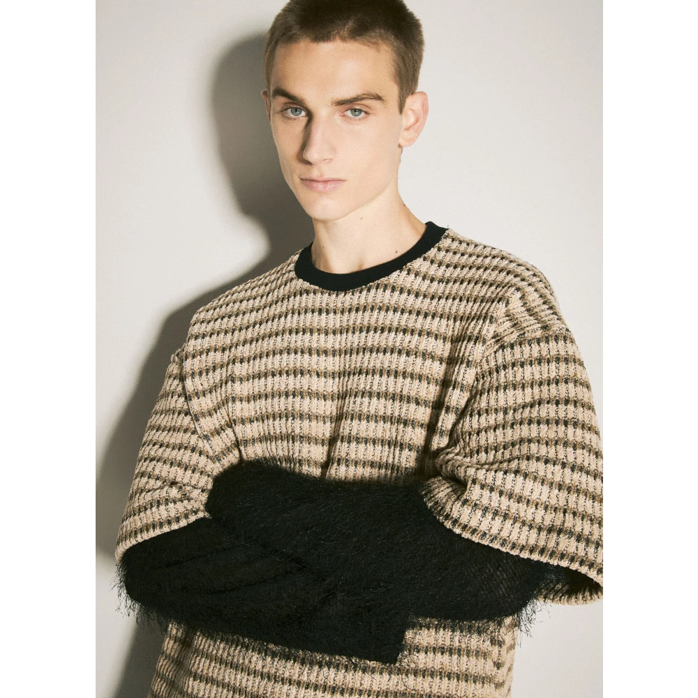 Song for the Mute Fuzzy Sleeve Double-Layered Sweater Beige Heren
