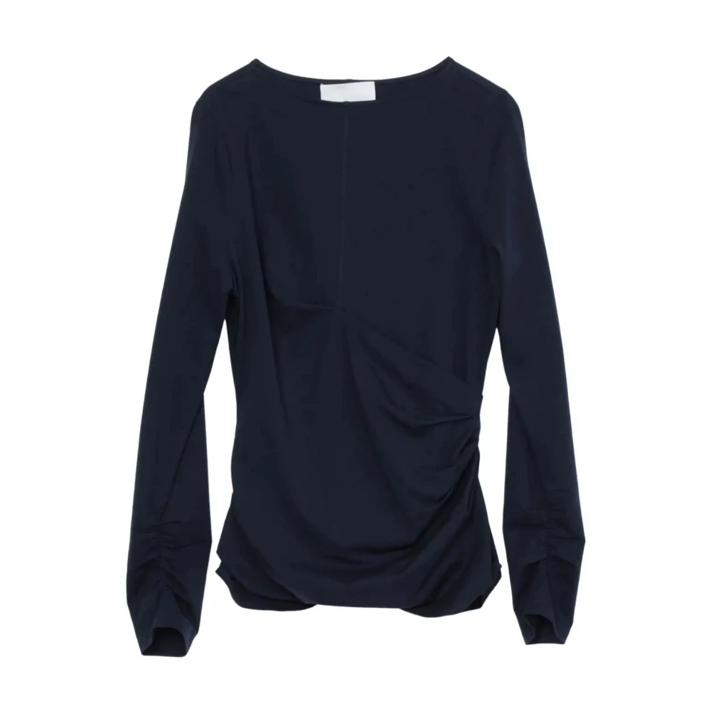 3.1 phillip lim Draped Boatneck Longsleeve T-shirt Blue Dames